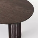 Tavolo da pranzo 67 con base in rattan, adatto per cucina-sala da pranzo per 6 persone