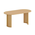 Tavolo da pranzo 67 con base in rattan, adatto per cucina-sala da pranzo per 6 persone