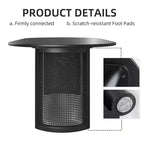Tavolo da pranzo 67 con base in rattan, adatto per cucina-sala da pranzo per 6 persone