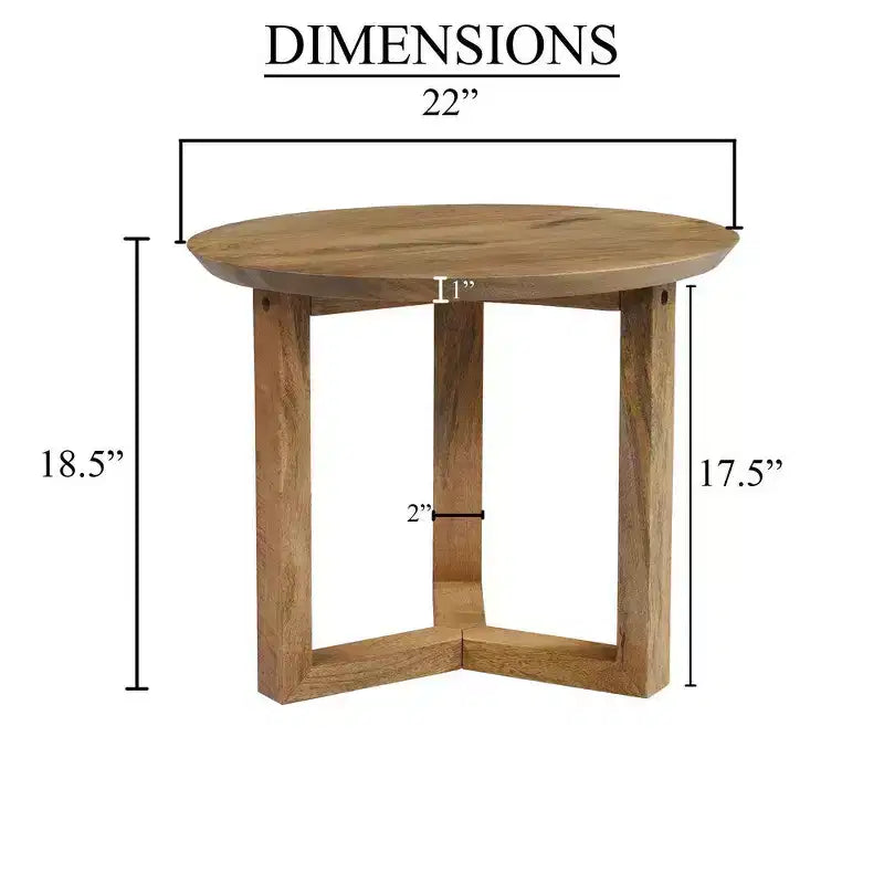 Tavolino rotondo artigianale Royal Hampton 18.5 | Legno di mango