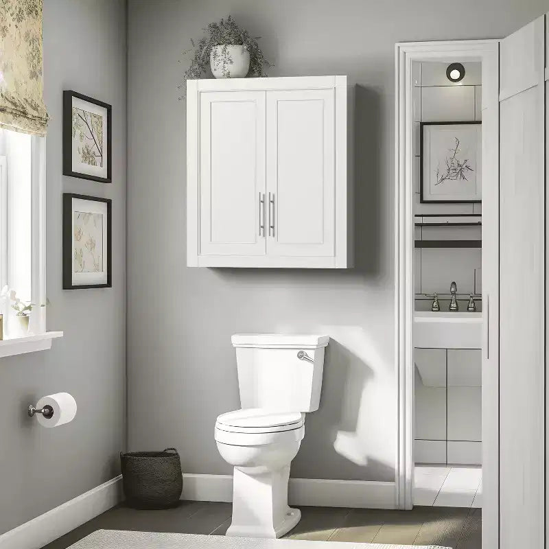 Mobiletto da bagno MAYEERTY, mobiletti da parete in legno per casa, piccoli spazi, bianco, 26*22*8in