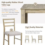 GDFStudio Louisa Set da Pranzo in Legno Estensibile da 7 Pezzi con Sedie Imbottite