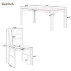 GDFStudio Louisa Set da Pranzo in Legno Estensibile da 7 Pezzi con Sedie Imbottite