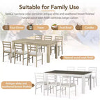 GDFStudio Louisa Set da Pranzo in Legno Estensibile da 7 Pezzi con Sedie Imbottite