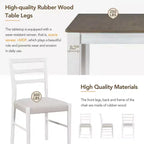 GDFStudio Louisa Set da Pranzo in Legno Estensibile da 7 Pezzi con Sedie Imbottite