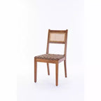 GDFStudio Karter Sedia da pranzo moderna in legno di caucciù e similpelle con schienale in rattan (set da 2)