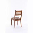 GDFStudio Karter Sedia da pranzo moderna in legno di caucciù e similpelle con schienale in rattan (set da 2)