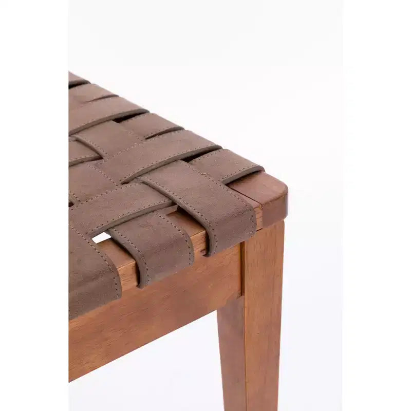 GDFStudio Karter Sedia da pranzo moderna in legno di caucciù e similpelle con schienale in rattan (set da 2)