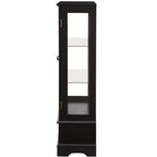 Vetrinetta in vetro illuminata con ripiani regolabili - Elegante vetrina a 2 ante e cassetto integrato, lampadina inclusa