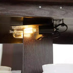 Vetrinetta in vetro illuminata con ripiani regolabili - Elegante vetrina a 2 ante e cassetto integrato, lampadina inclusa
