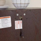 Vetrinetta in vetro illuminata con ripiani regolabili - Elegante vetrina a 2 ante e cassetto integrato, lampadina inclusa