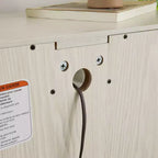 Vetrinetta in vetro illuminata con ripiani regolabili - Elegante vetrina a 2 ante e cassetto integrato, lampadina inclusa