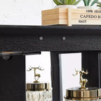 Vetrinetta in vetro illuminata con ripiani regolabili - Elegante vetrina a 2 ante e cassetto integrato, lampadina inclusa