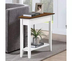 HomeStock Belmont - Tavolino rotondo con ripiano inferiore, elegante tavolino con gambe curve, tavolino d'appoggio per soggiorno