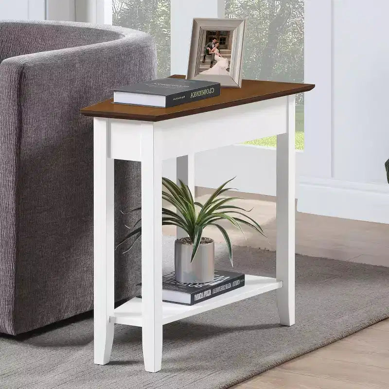 HomeStock Belmont - Tavolino rotondo con ripiano inferiore, elegante tavolino con gambe curve, tavolino d'appoggio per soggiorno