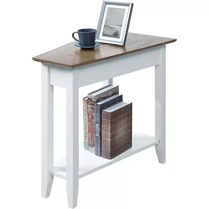 HomeStock Belmont - Tavolino rotondo con ripiano inferiore, elegante tavolino con gambe curve, tavolino d'appoggio per soggiorno