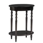 Tavolino ovale HomeStock Belmont da 52 cm, tavolino decorativo tradizionale in legno massello con ripiano inferiore per soggiorno o ufficio