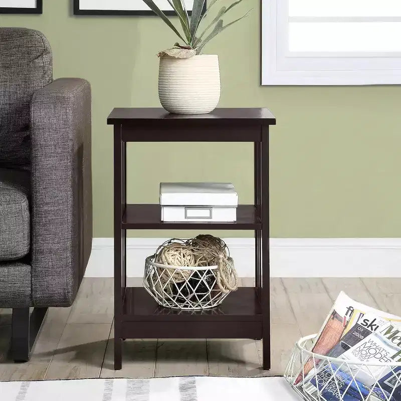 HomeStock Belmont Tavolino da Divano con Superficie Spaziosa e Ripiani Multipli, Tavolino Funzionale per Libri, Decorazioni e Uso Quotidiano