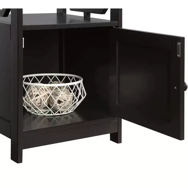 Tavolino da salotto HomeStock Belmont con armadietto e due ripiani, design laterale ottagonale, spazio nascosto per rivorre ed elettronica in soggiorno