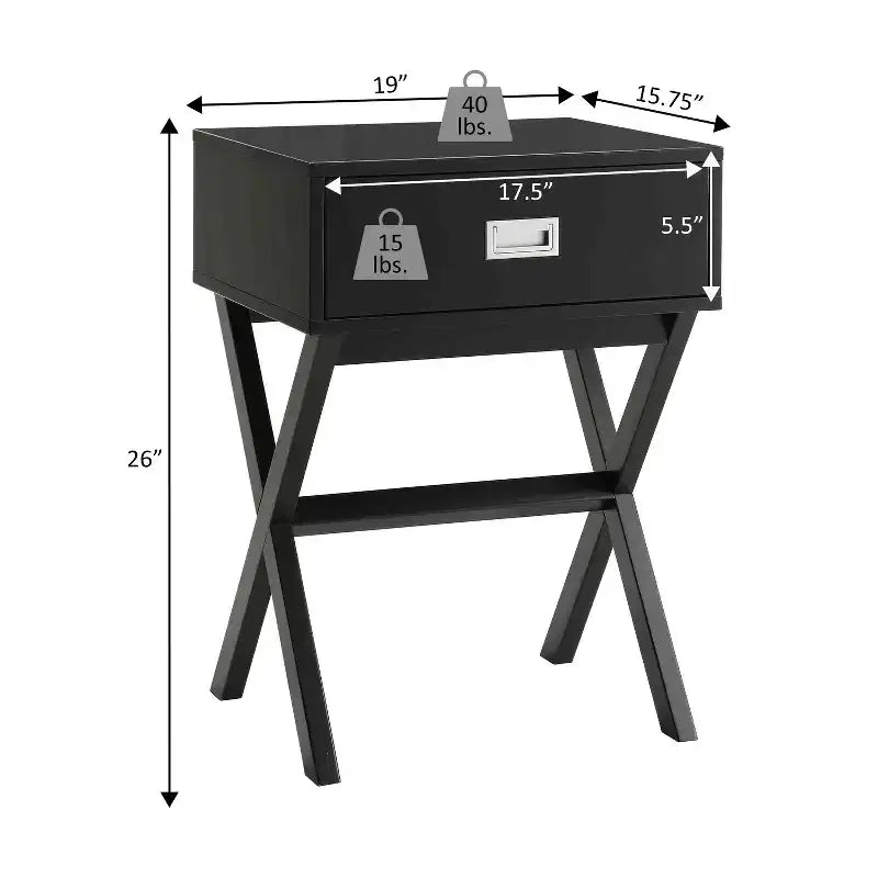 HomeStock Belmont Tavolino con Ampio Cassetto e Superficie Larga, Tavolino Laterale Moderno per Lampade, Decorazioni e Uso Quotidiano in Soggiorno