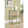 HomeStock Belmont Tall Glass 3 Tier End Table, Stylish Modern Accent Side Table with Multiple Glass Shelves for Any Living Space