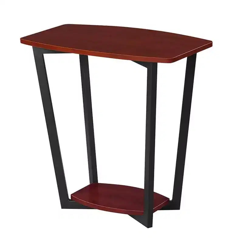 HomeStock Belmont Tavolino minimalista con lati in vetro temperato, superficie superiore elegante e ripiano inferiore aperto per riviste o libri