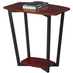 HomeStock Belmont Tavolino minimalista con lati in vetro temperato, superficie superiore elegante e ripiano inferiore aperto per riviste o libri