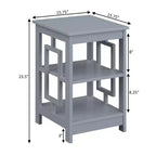 Tavolino finale quadrato Belmont di HomeStock con design a concetto aperto, ripiani spaziosi e struttura simmetrica, tavolino moderno d'appoggio per soggiorno