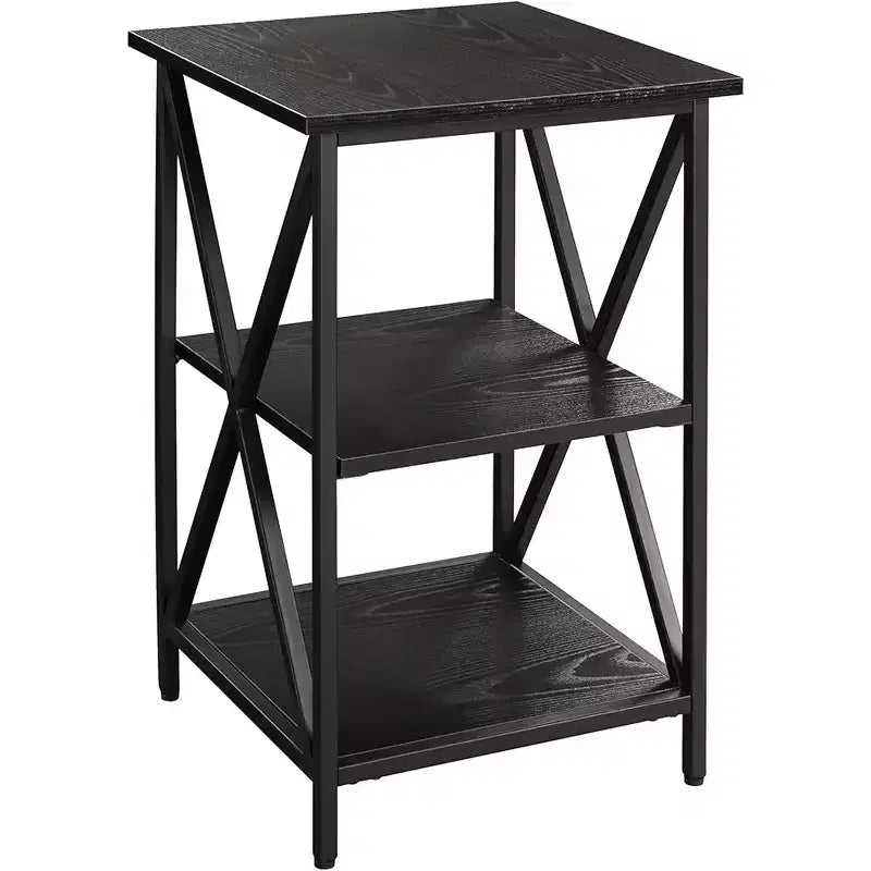 Tavolino HomeStock Belmont in vetro con ripiano, fianchi in vetro temperato, piano spazioso e ripiano inferiore per libri e accessori
