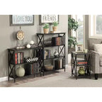 Tavolino HomeStock Belmont in vetro con ripiano, fianchi in vetro temperato, piano spazioso e ripiano inferiore per libri e accessori