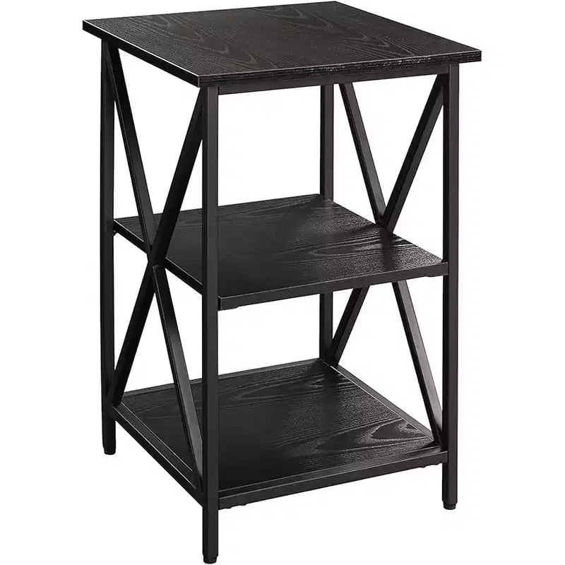 Tavolino HomeStock Belmont in vetro con ripiano, fianchi in vetro temperato, piano spazioso e ripiano inferiore per libri e accessori