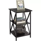Tavolino HomeStock Belmont in vetro con ripiano, fianchi in vetro temperato, piano spazioso e ripiano inferiore per libri e accessori