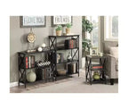 Tavolino HomeStock Belmont in vetro con ripiano, fianchi in vetro temperato, piano spazioso e ripiano inferiore per libri e accessori