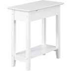 HomeStock Belmont Tavolino Slim con Coperchio a Scomparsa e Vano Portaoggetti Nascosto, Stazione di Ricarica Integrata, Porte USB e Foro per la Gestione dei Cavi