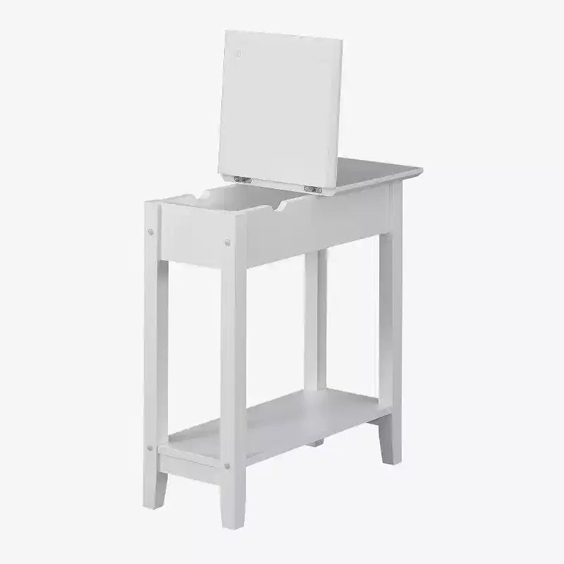 HomeStock Belmont Tavolino Slim con Coperchio a Scomparsa e Vano Portaoggetti Nascosto, Stazione di Ricarica Integrata, Porte USB e Foro per la Gestione dei Cavi