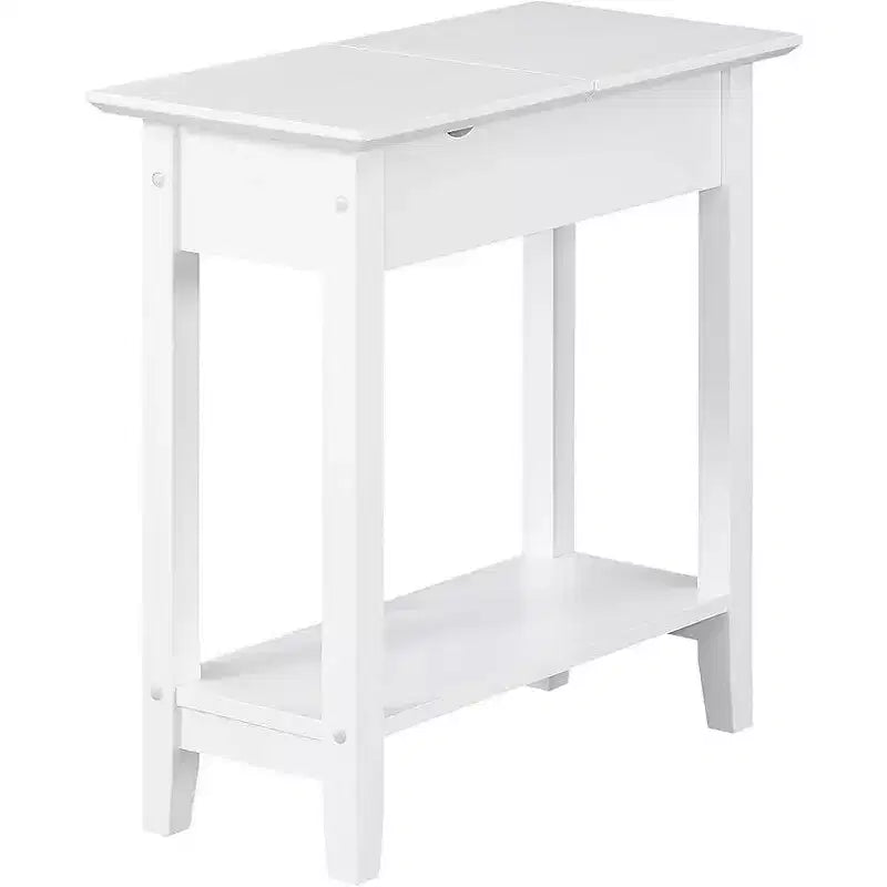 HomeStock Belmont Tavolino Slim con Coperchio a Scomparsa e Vano Portaoggetti Nascosto, Stazione di Ricarica Integrata, Porte USB e Foro per la Gestione dei Cavi
