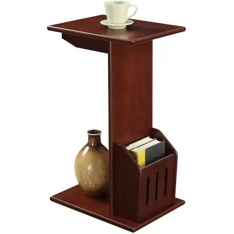 HomeStock Belmont Tavolino Rotondo con Finitura Nera Lucida, Ideale per Chiavi, Bevande, Piccoli Accessori e Facile da Montare