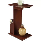 HomeStock Belmont Tavolino Rotondo con Finitura Nera Lucida, Ideale per Chiavi, Bevande, Piccoli Accessori e Facile da Montare