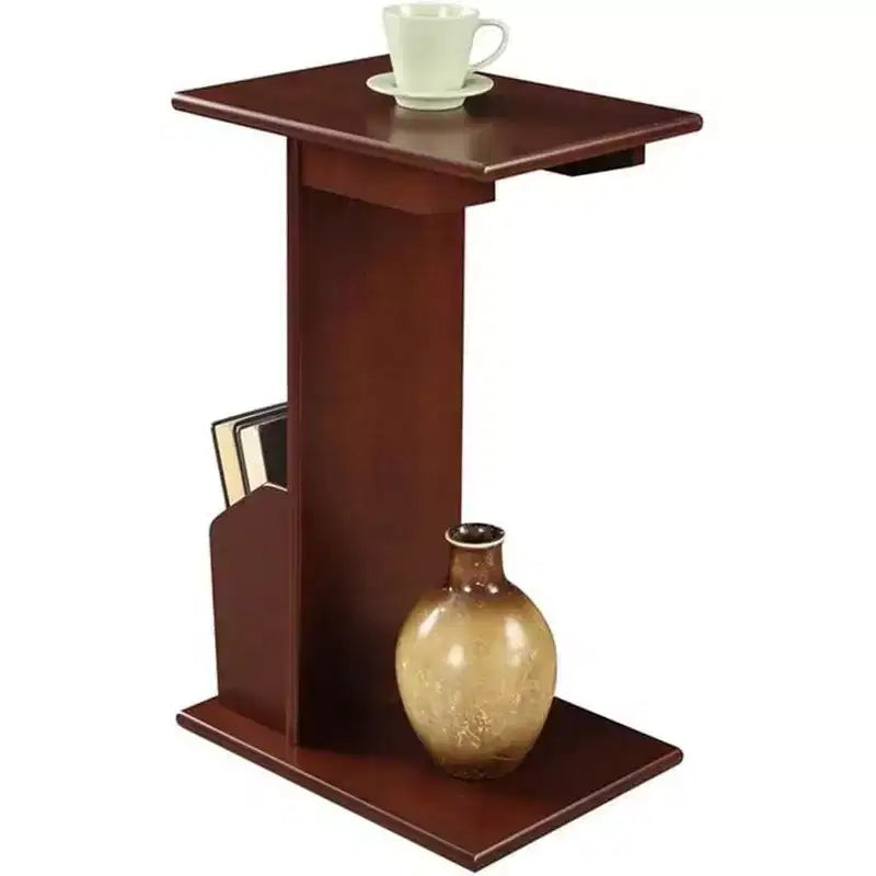 HomeStock Belmont Tavolino Rotondo con Finitura Nera Lucida, Ideale per Chiavi, Bevande, Piccoli Accessori e Facile da Montare