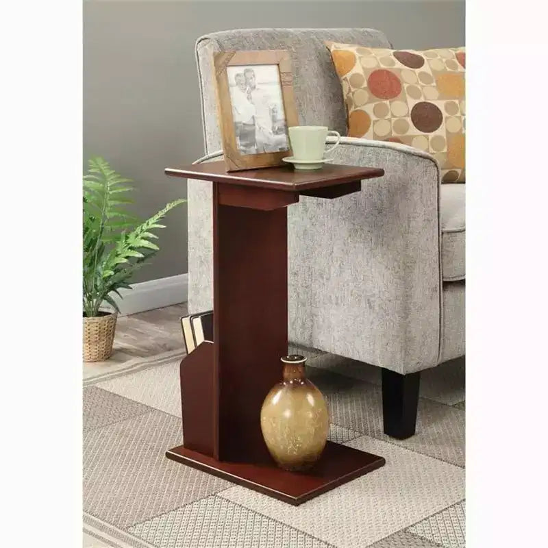 HomeStock Belmont Tavolino Rotondo con Finitura Nera Lucida, Ideale per Chiavi, Bevande, Piccoli Accessori e Facile da Montare
