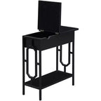 Tavolino HomeStock Belmont Flip Top con Stazione di Ricarica Nascosta, Due Prese, Due Porte USB e Vano Portaoggetti Nascosto