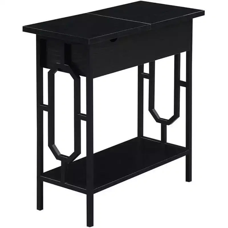 Tavolino HomeStock Belmont Flip Top con Stazione di Ricarica Nascosta, Due Prese, Due Porte USB e Vano Portaoggetti Nascosto