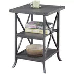 HomeStock Belmont Tavolino da Divano con Ampio Piano, Ripiano Inferiore Aperto, Telaio in Metallo Verniciato a Polvere e Design Rustico Moderno