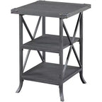 HomeStock Belmont Tavolino da Divano con Ampio Piano, Ripiano Inferiore Aperto, Telaio in Metallo Verniciato a Polvere e Design Rustico Moderno
