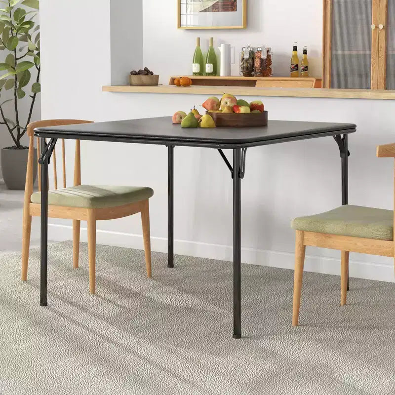 Tavolo quadrato pieghevole, tavolo da gioco portatile imbottito da 94 cm con gambe pieghevoli per 4 persone, tavolo da gioco pieghevole moderno, tavolo da pranzo in metallo