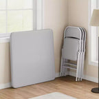 Tavolo quadrato pieghevole, tavolo da gioco portatile imbottito da 94 cm con gambe pieghevoli per 4 persone, tavolo da gioco pieghevole moderno, tavolo da pranzo in metallo