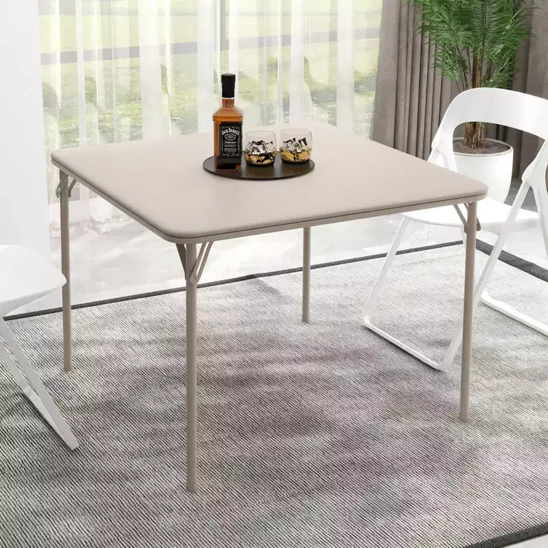 Tavolo quadrato pieghevole, tavolo da gioco portatile imbottito da 94 cm con gambe pieghevoli per 4 persone, tavolo da gioco pieghevole moderno, tavolo da pranzo in metallo