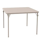 Folding Square Table, 37 Inch Portable Upholstered Card Table with Folding Legs for 4 People, Modern Foldable Game Table, Metal Dining Table