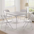 Tavolo quadrato pieghevole, tavolo da gioco portatile imbottito da 94 cm con gambe pieghevoli per 4 persone, tavolo da gioco pieghevole moderno, tavolo da pranzo in metallo