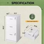 Mobile classificatore verticale in legno a 3 cassetti con serratura GALAXHERO - Organizzazione per l'ufficio e supporto stampante per documenti formato Letter/A4